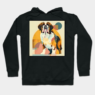 Retro Saint Bernard: Pastel Pup Revival Hoodie